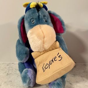 Disney Store Eeyore With Lunch Bag & Spinner Hat 12” Plush Disney Exclusive